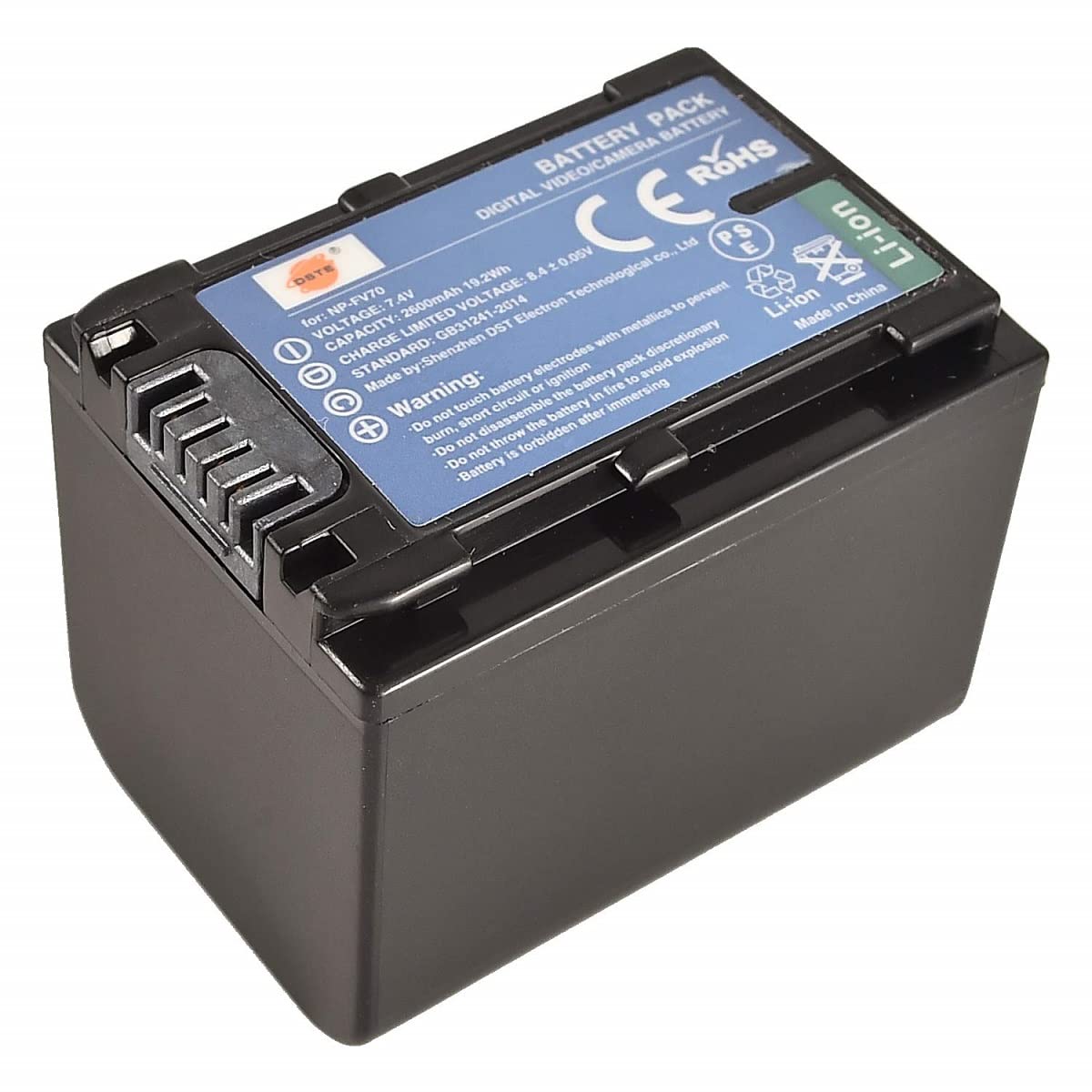 DSTE 2-Stück Ersatzakku Set NP-FV70 Batterie + Dual-Ladegerät USB kompatibel mit Sony HDR-CX210 HDR-CX220 HDR-CX230 HDR-CX260V HDR-CX290 HDR-CX300 HDR-CX305 HDR-CX330
