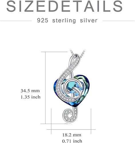Miniatura 6 de POPKIMI Collar de nota musical, regalo para amantes de la música, plata de ley, joyería de notas musicales con dije de mariposa aguda, regalo para