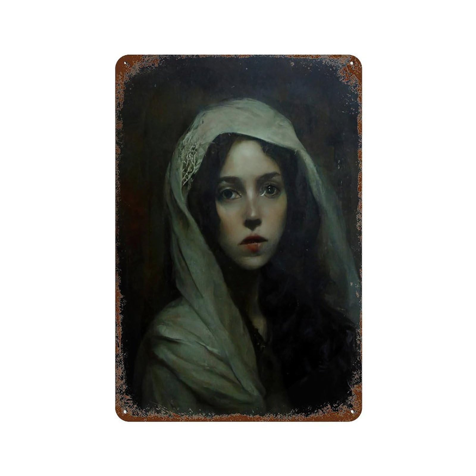 xiaoxiaoshen Antique Portrait Woman Vintage Painting Wall Decor Art Metal Tin Poster Modern Home Decor Art Home Bar Shop Decorations Vintage Sign 30x20cm