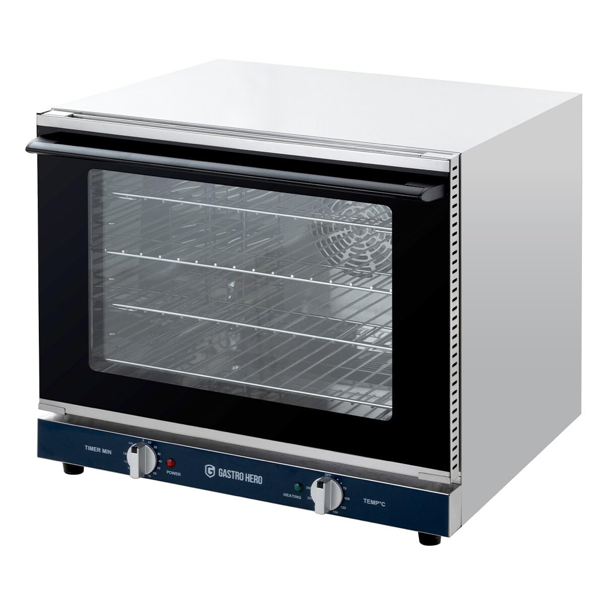 GastroHero Heißluftofen ECO 4x GN 2/3 – kompakter Umluft-Ofen mit Dauerheizfunktion aus Edelstahl – Profi Tischgerät für Gastronomie, Bäckerei & Catering