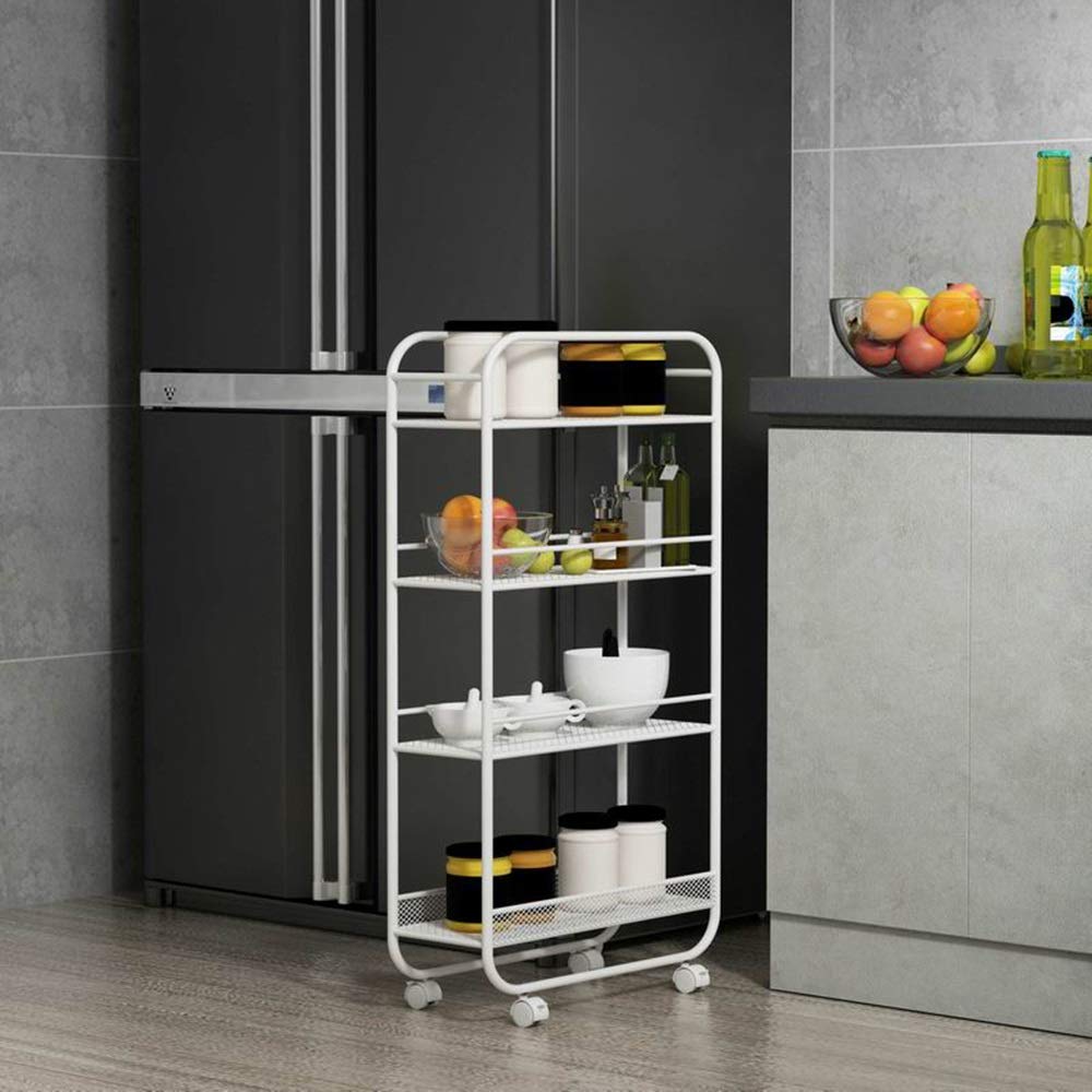 Scaffale da cucina in metallo con design artigianale multiuso con ruote per servizi di archiviazione in cucina e bagno