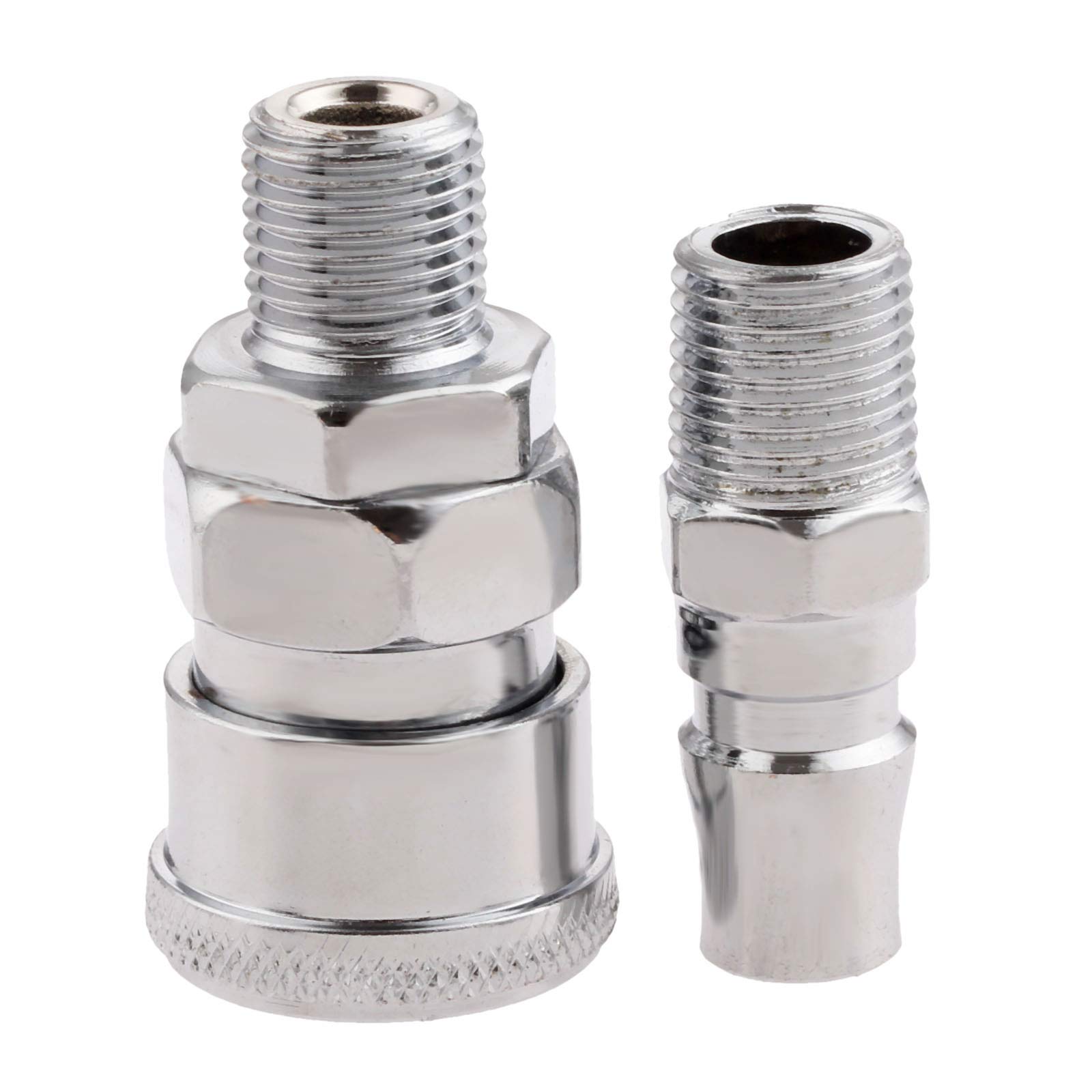 Mgoodoo Men's Sm20 Pm20 Air Line Hose Fittings 1/4" Bsp Thread Quick Release Coupler Connector-Pack Of 2