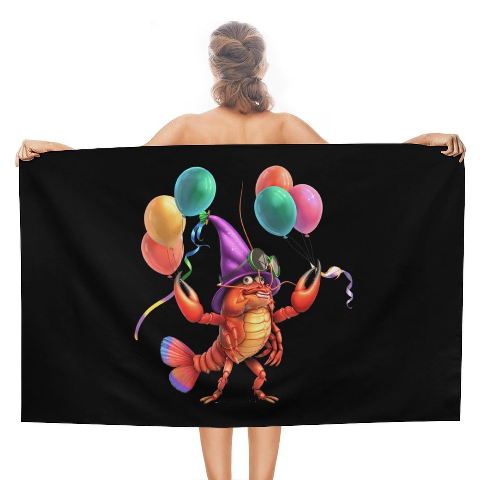 CGSBNGHA Mardi And Gras Crawfish Beach Towels Soft Bathroom Bath Pool Swim Towels for Women Men