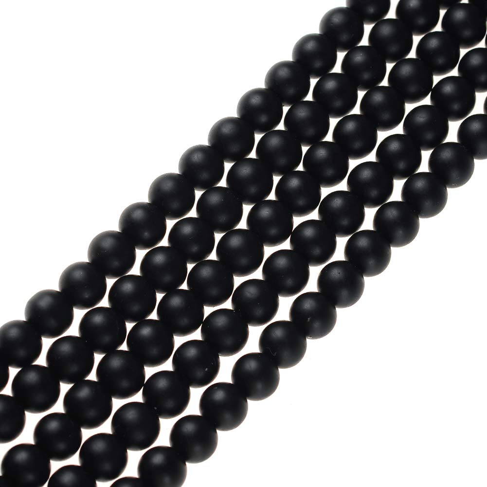 4mm Faceted Black Agate Onyx Round Loose Beads - 15" Strand For Jewelry Making