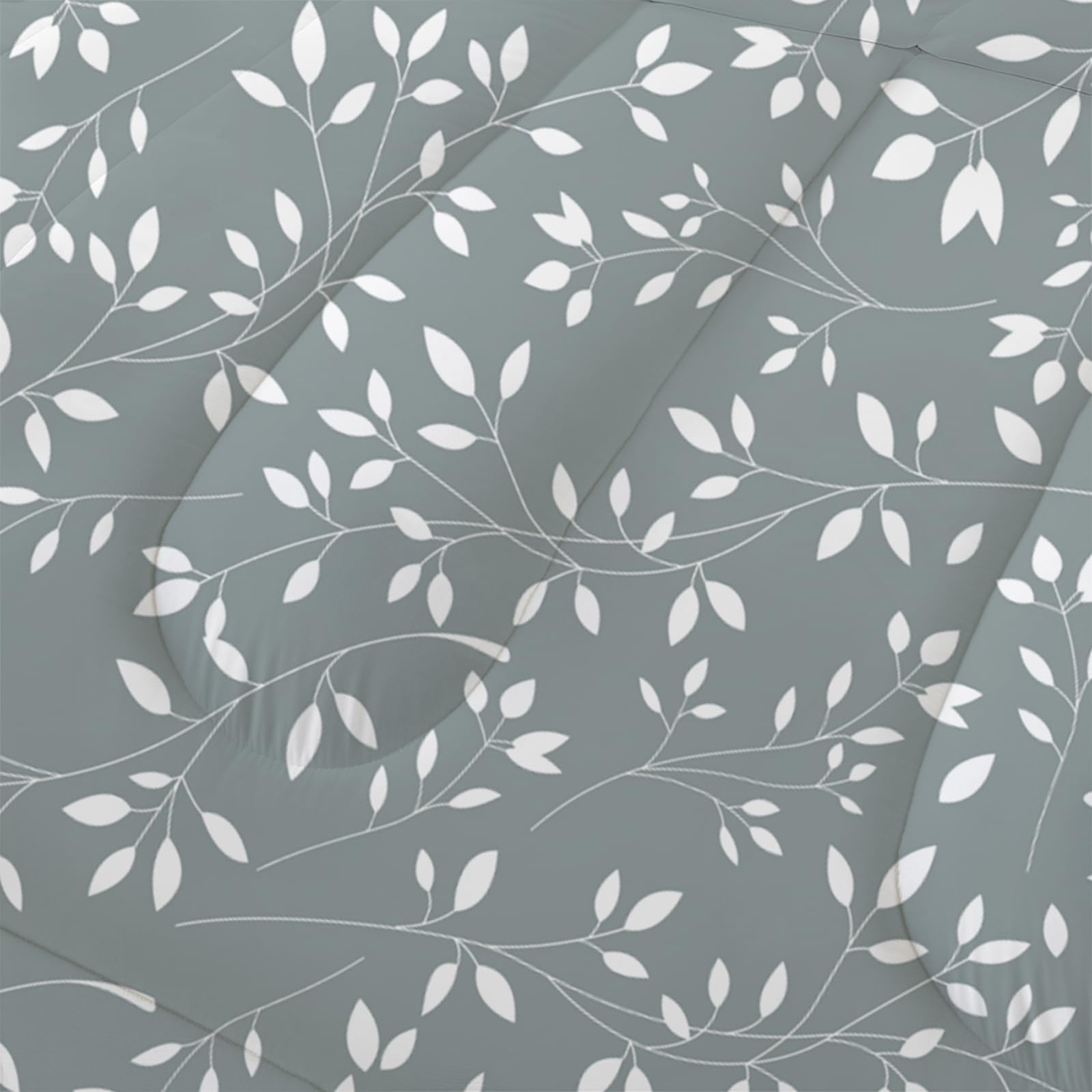 Couette 240x260 Fleurs - Imprimée Branches Flora Réversible 4 Saisons 2 Pers., Edredon Plante 2 Taies 65x65