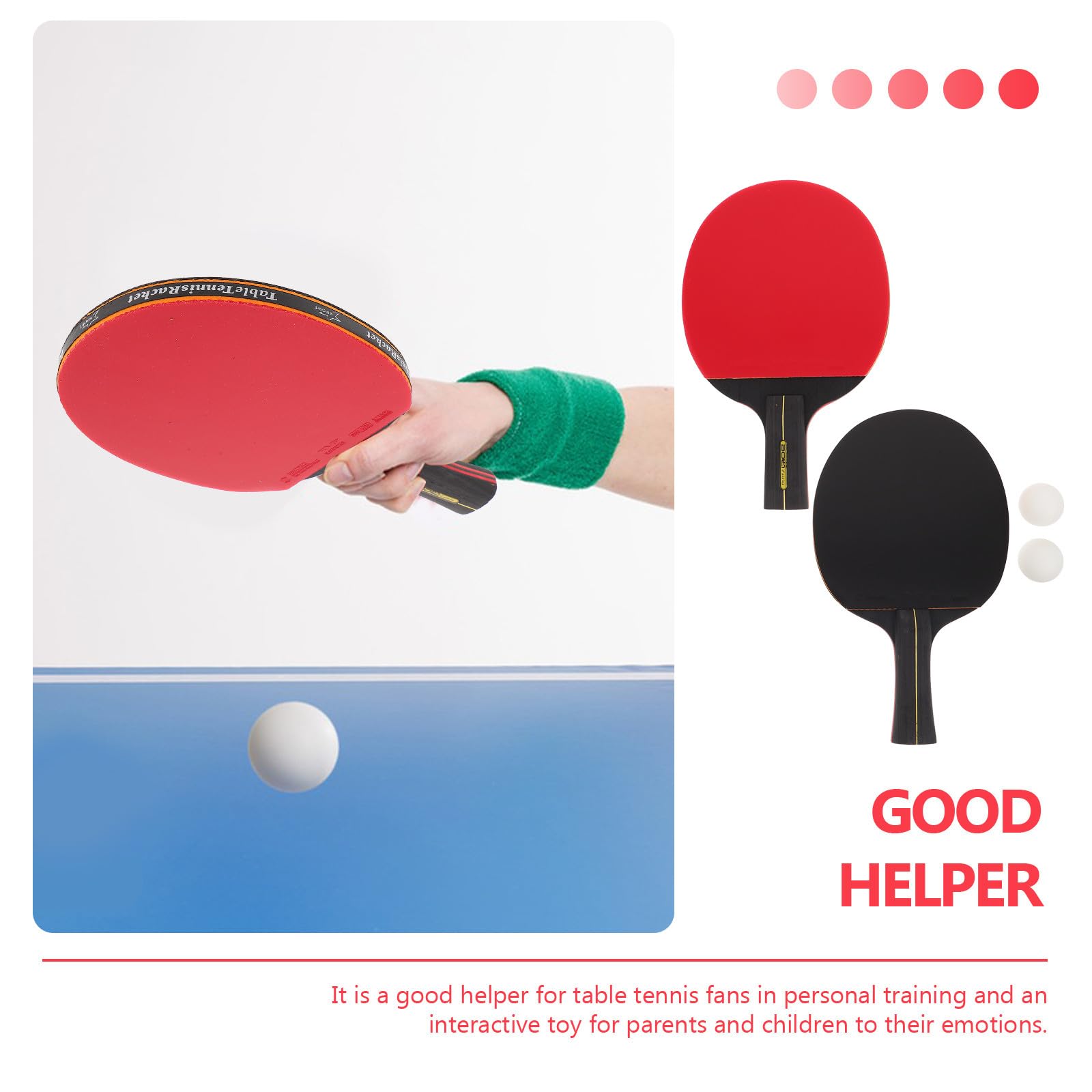 Toddmomy 1 set portatile per allenamento da pong - racchette da pong in legno con impugnature antiscivolo - set di palline e racchette per studenti, scuola, sport all'aria aperta