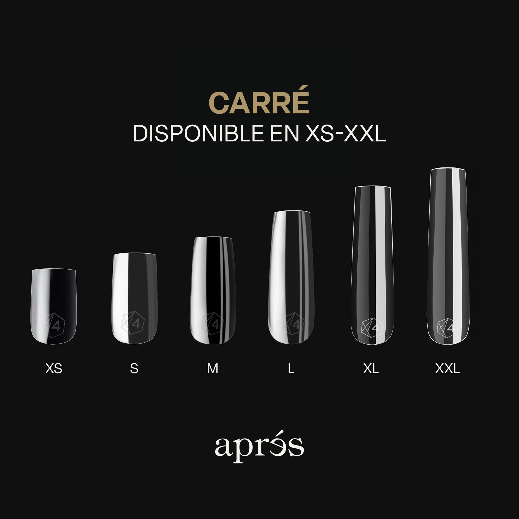 Après Gel-X® Tips Ongles Carrés (Naturel Carré Moyen, 280 Pièces) | 280 Tips, Tips en Gel Souple, 14 Tailles 00-9 | Demi-tailles Incluses