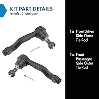 Vista 195 de TRQ Juego de barras de acoplamiento interiores delanteras 2 piezas compatibles con Acura RDX 2013-2018