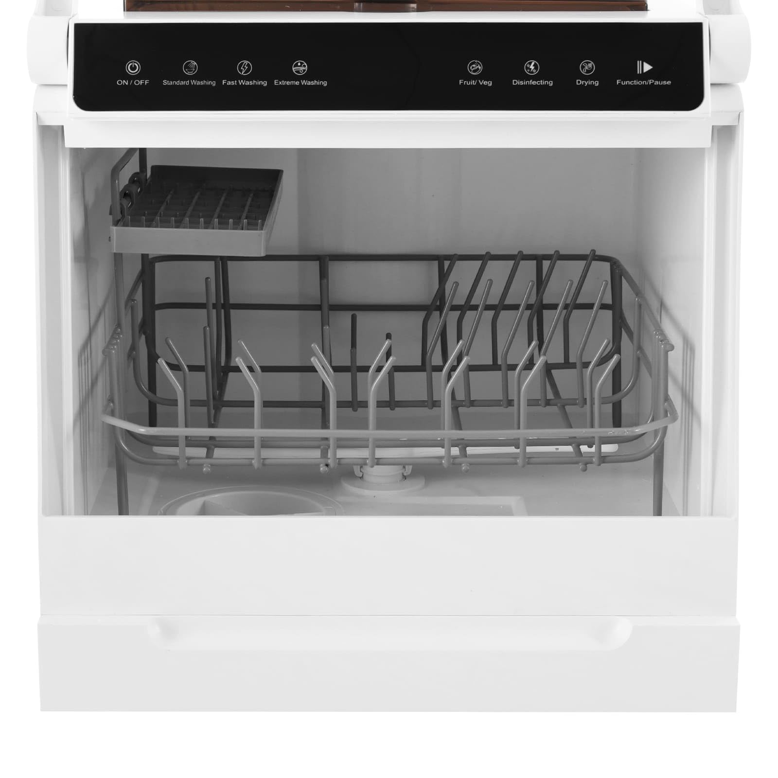 Mini Lavastoviglie da Tavolo, 5 programmi (Standard/Veloce/Intensivo/Frutta/Disinfezione), 4-6 Persone, Design Compatto 46x41x46cm, Per Piccole Case, Appartamenti