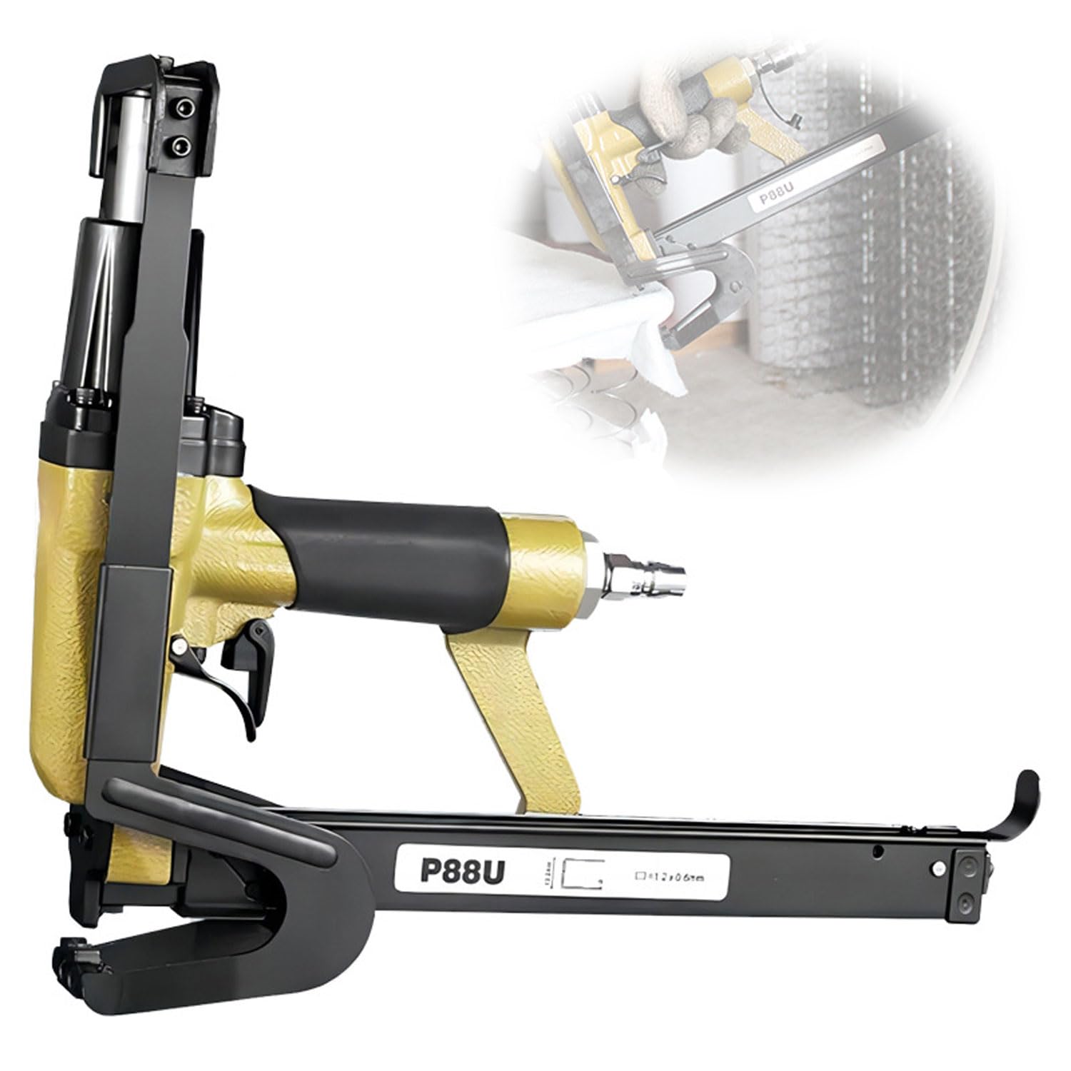 Pneumatyczny pistolet do paznokci, profesjonalny pistolet pneumatyczny do gwoździ 18-22 mm, przenośne narzędzie stałe do tapicerki, sof, materacy i projektów mebli