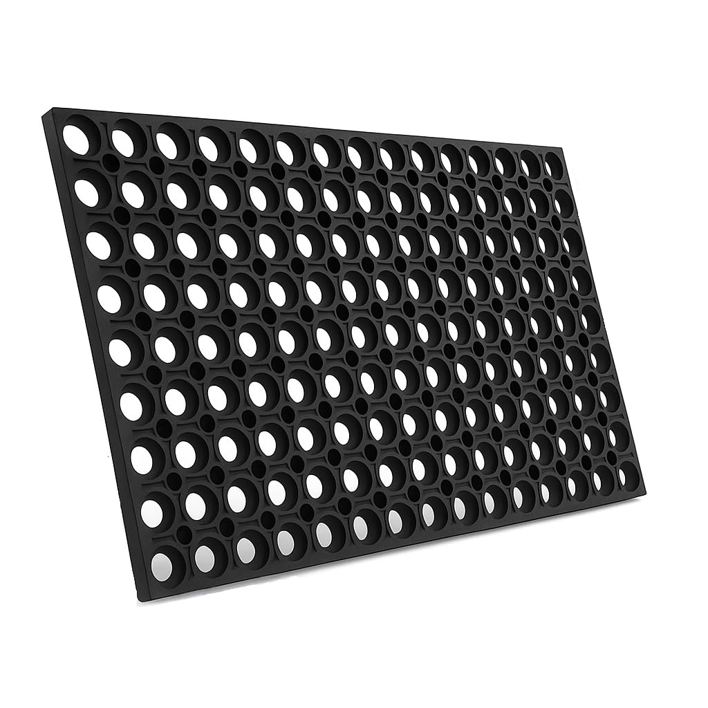 BirnePower Paillasson Compos 100x150cm, Tapis d'Entrée en Caoutchouc Extérieur, Gratte-Pieds Antidérapant et Résistant Intempéries