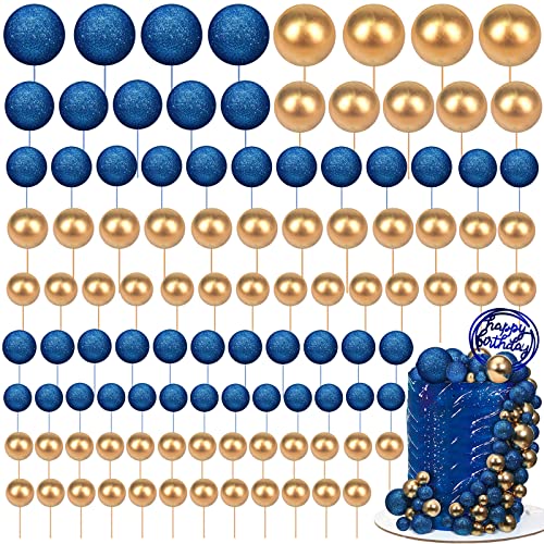Tondiamo 108 Pcs Ball Cake Toppers, 5 Sizes for Cake Decorating, 14, A