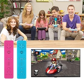 Tevodo Wiiリモコン、2個パック アップグレードワイヤレスコントローラー Wii Wii Uに対応 ブルーとピンク
