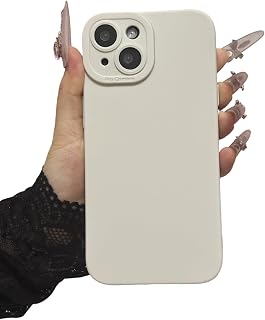 Case Compatible with iPhone 15 Plus, Soft Silicone Phone Case with Camera Lens Cover, Shock Absorber Protective Bumper - White