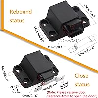 Vista 6 de Pestillos de puerta de cierre automático para abrir y presionar, paquete de 4 unidades, pestillo de presión y bloqueo, cierre táctil resistente