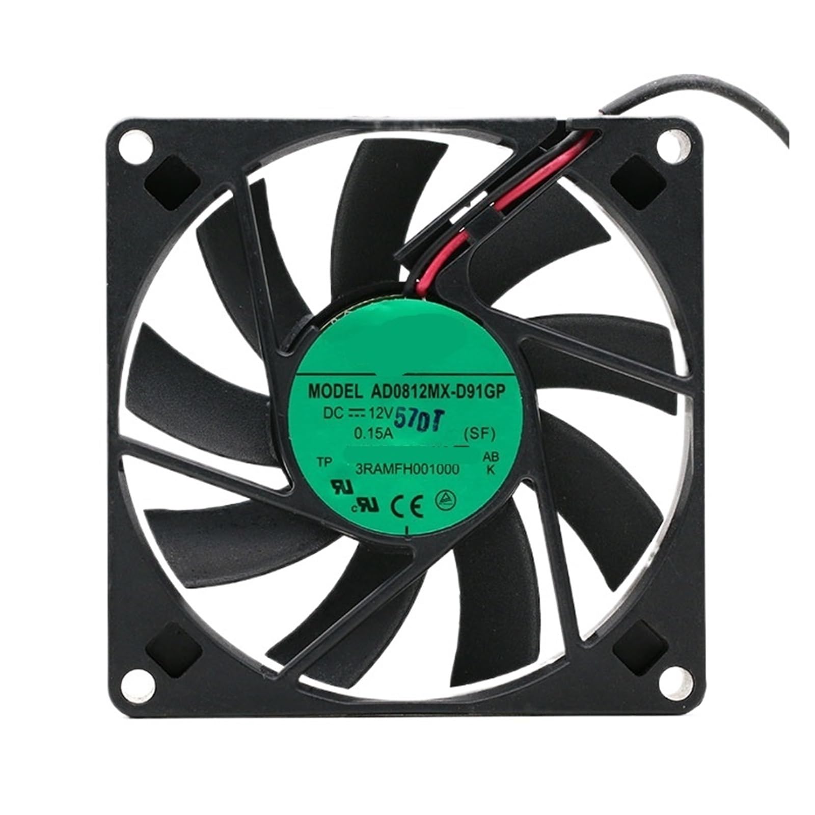 YUSKICCNE AD0812MX-D91GP 8015 12V 0.15A 2 Wire Cooling Fan