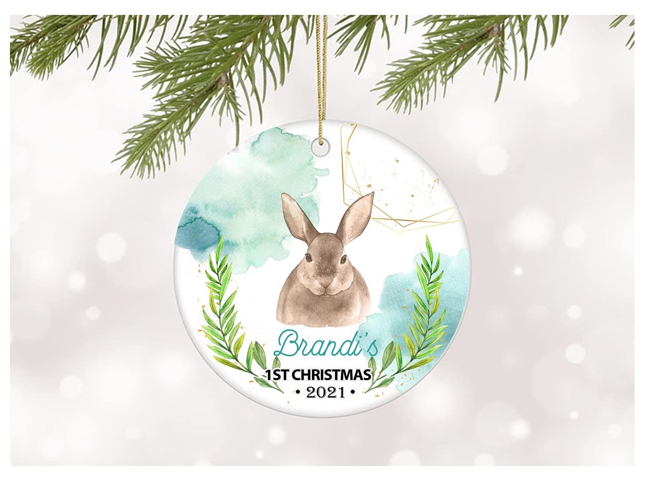 First Christmas 2021 Ornament With Name Baby Brandi New Baby Gift Decorations For The Home Rustic Home Decor Present New Mom & Dad Perfect for Baby Gifts 3" MDF Plastic