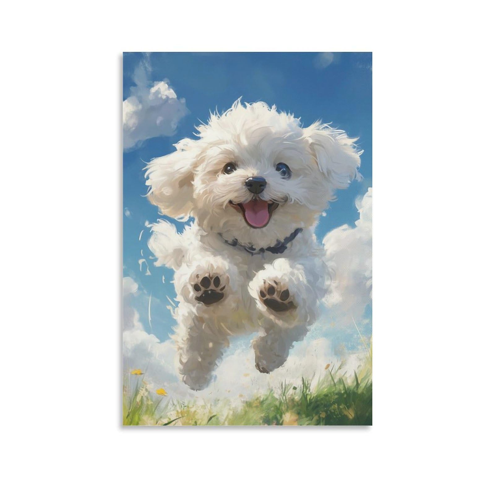 Cuadro de Bichon Frise de 50x75cm para dar vida a paredes blancas vacias 6