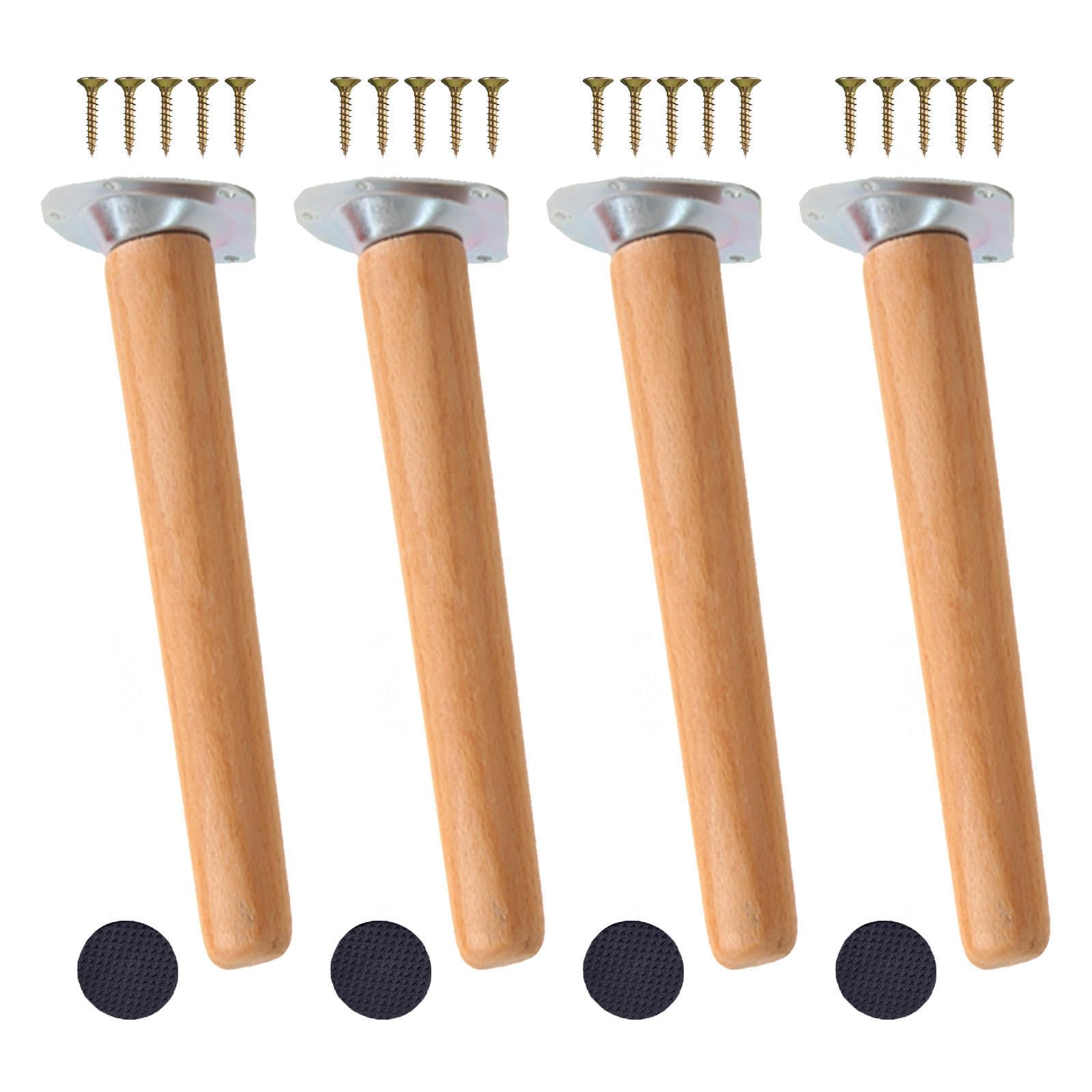 Patas de madera resistentes al desgaste para escritorio, pack de 4 de 10cm para proyectos