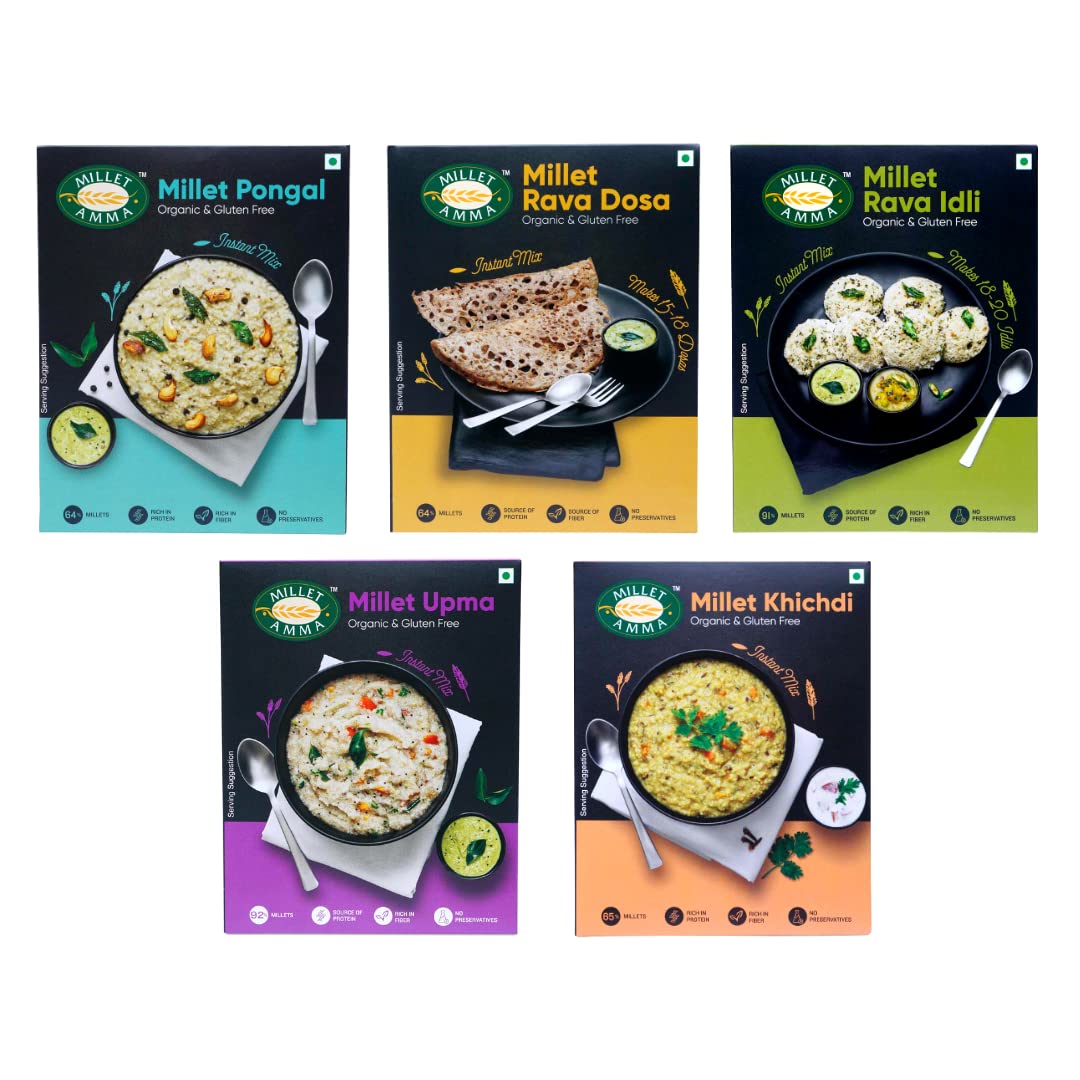 See full amazon price history chart for MILLET AMMA Certified Organic Millet Breakfast Mix Combo|Pack Of 5|Pongal Mix + Khichdi Mix + Rava Upma Mix + Rava Idli Mix + Rava Dosa Mix|250Gm Each|Ready To Cook Instant Millet Breakfast Mix MILLET AMMA Certified Organic Millet Breakfast Mix Combo|Pack Of 5|Pongal Mix + Khichdi Mix + Rava Upma Mix + Rava Idli Mix + Rava Dosa Mix|250Gm Each|Ready To Cook Instant Millet Breakfast Mix (B09M8MYCVZ) Amazon Price History, Amazon Price Tracker