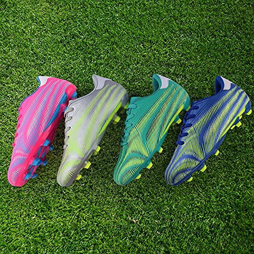 Hawkwell Boys Girls Athletic Outdoor Soccer Cleats Soccer Shoes(Toddler/Little Kid/Big Kid),Pink Pu,5 M Us #TOP6