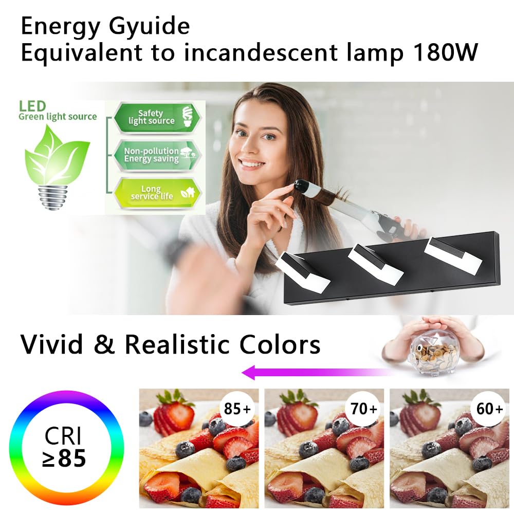 Aipsun 6 Lights Dimmable Modern LED Bathroom Vanity Light Acrylic