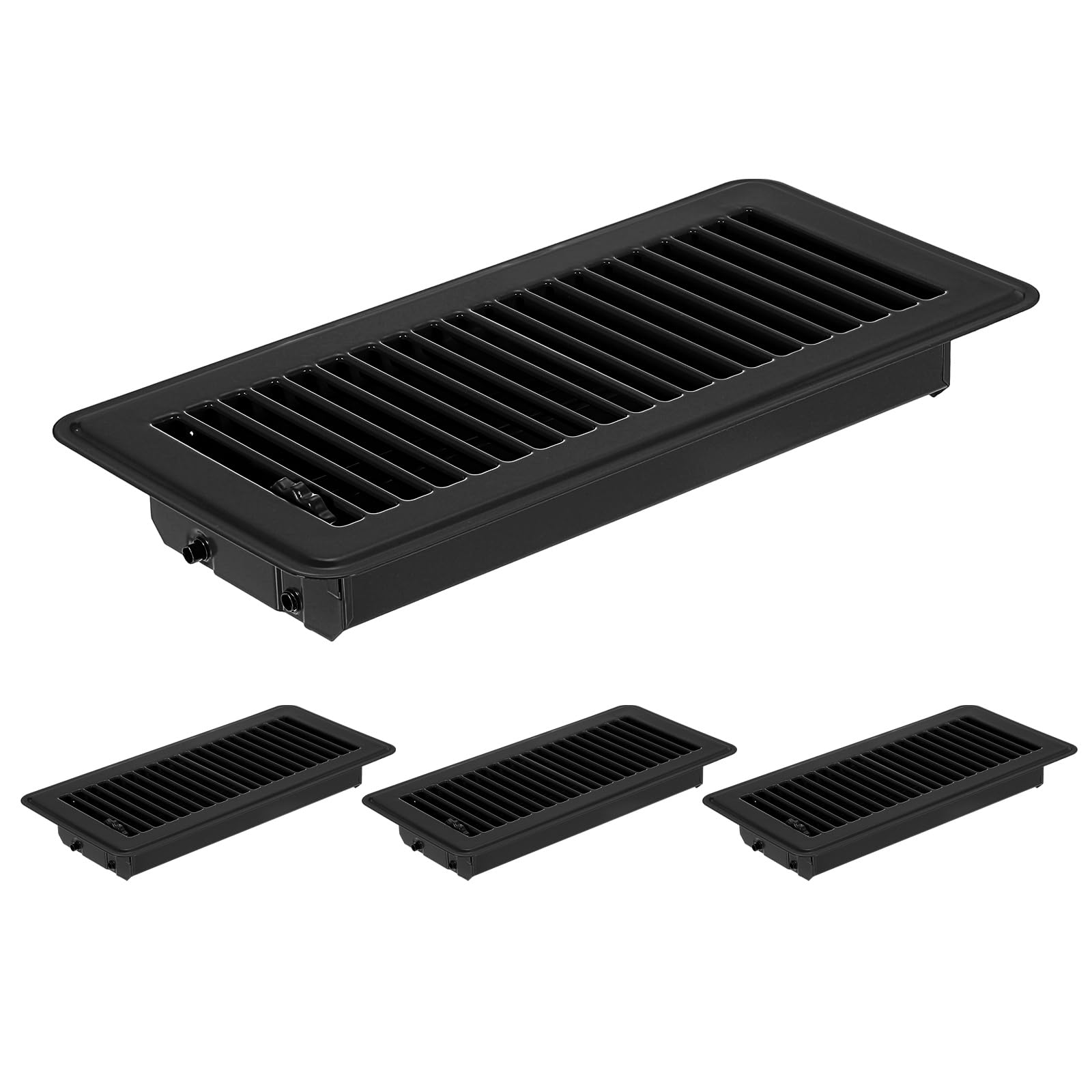 PATIKIL 4x10 Pollici Griglie Di Aerazione Per Pavimento 4 Pezzi Griglie Per Pavimento In Metallo Resistente Griglie Di Aerazione Camminabili Leva Di Regolazione Nero
