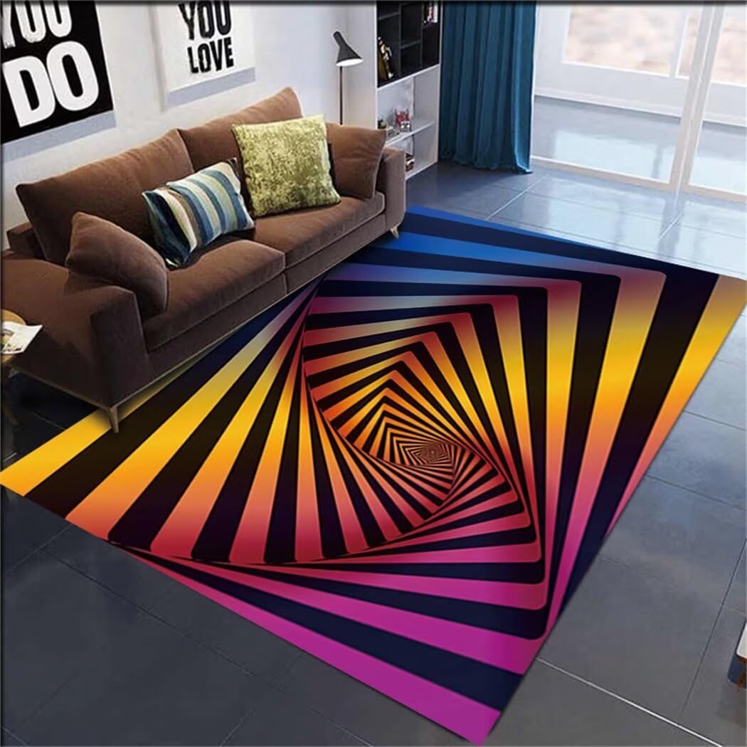 Tapis fille chambre jaune et moderne pour espace ado 300x400cm