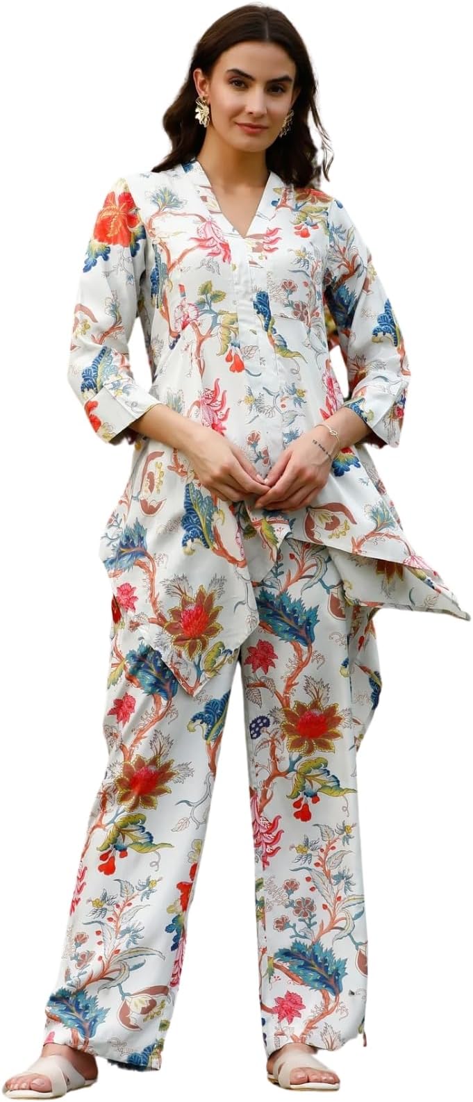 GRECIILOOKSWomen Rayon Casual Regular Fit Co Ord Sets