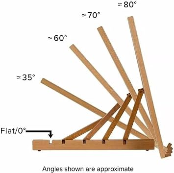 Adjustable Drawing Board Natural Wooden Table Easel Workstation for Art & Craft Portable Outdoor Sketching Board Artist Desktop Watercolor Painting Art Supplies (42 cm)