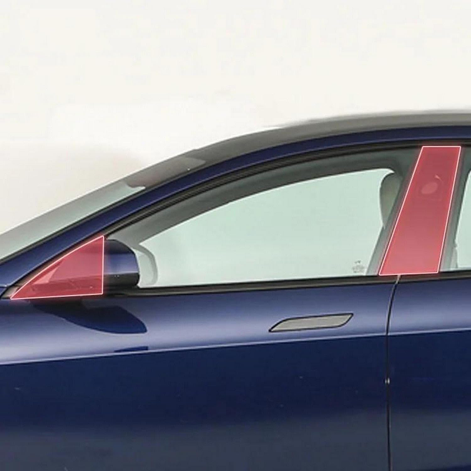 Car B/C Pillar Anti Scratch PPF/TPU Protective Film Transparent/Carbon Fiber Sticker，for Tesla Model S 2022-2024