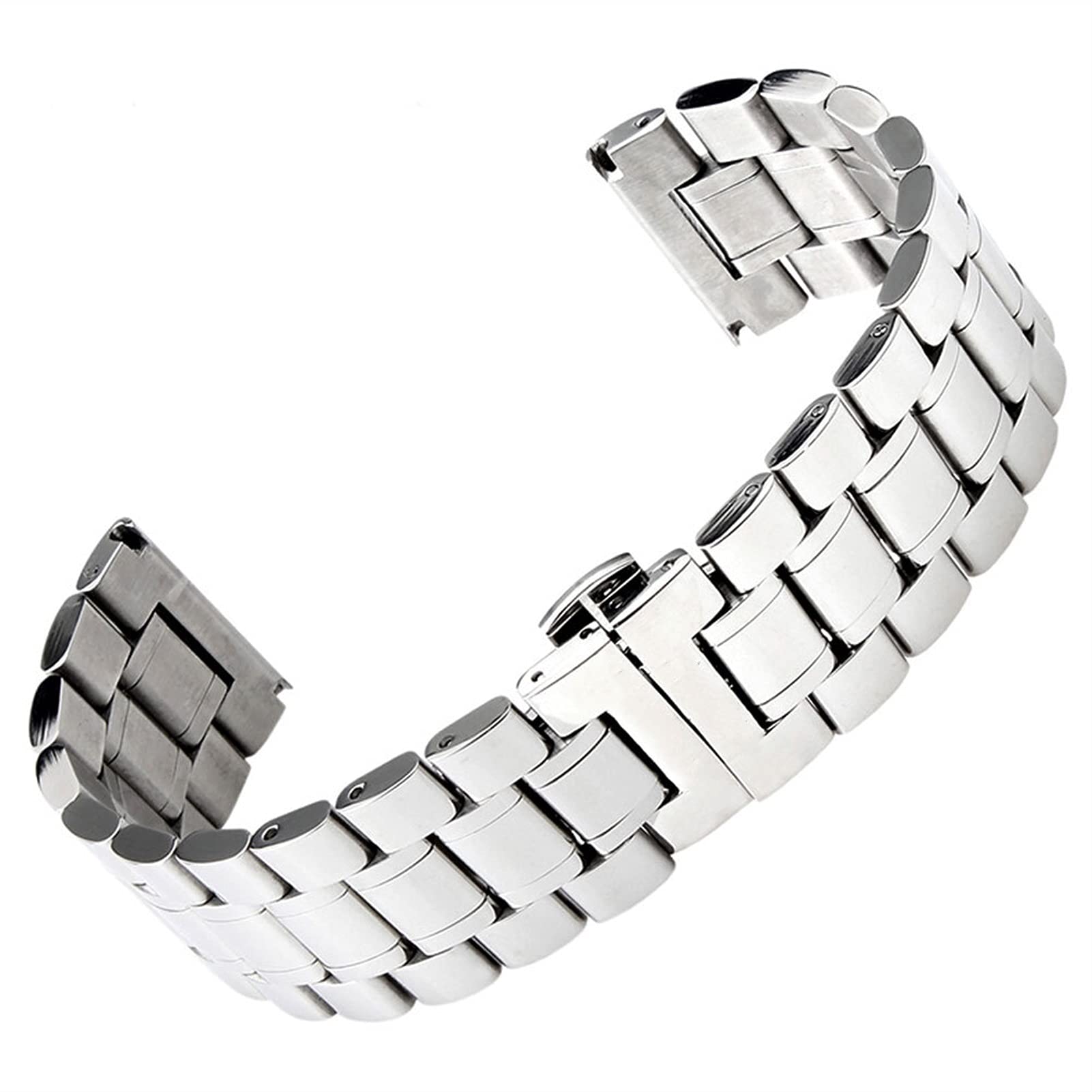 Correa de Reloj de Metal de Acero Inoxidable sólido Compatible con Pulsera de Repuesto para Hombre de liberación rápida de 18 mm a 28 mm