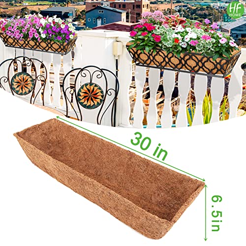 Hfhome 2Pcs 30" Trough Coco Fiber Replacement Liner, Natural 30 Inches Window Deck Coco Replacement Liner For Window Box #TOP1