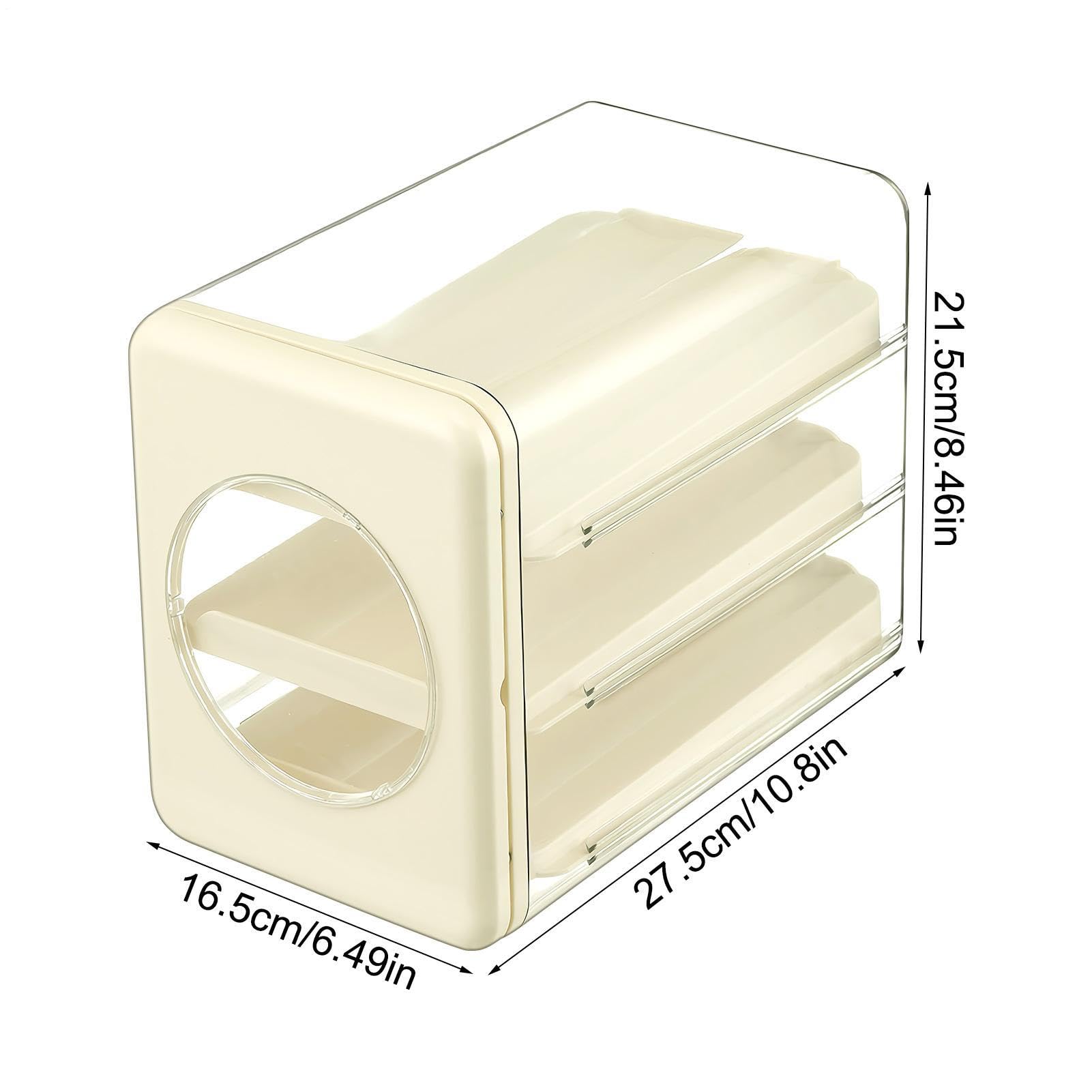 Estante clasificador de almacenamiento transparente para frigorífico | Dispensador automático de huevos para nevera, con cajón, para panadería, hogar, picnic, cocina, restaurante, encimera