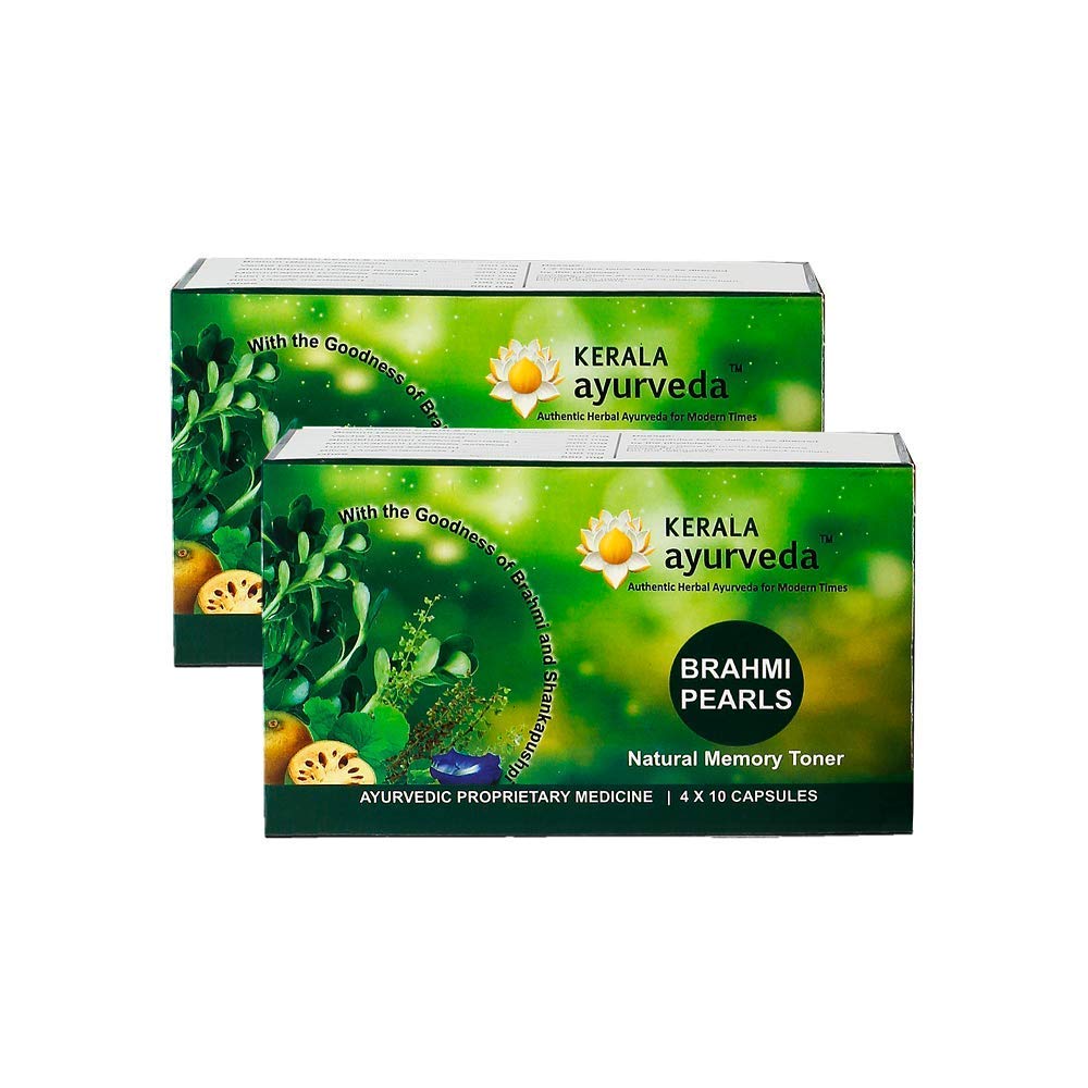 Viva Brahmi Pearls 40 Capsules (Pack of 2) | Improves Cognitive Functions | Sharpens Mind | 100% Ayurvedic Brahmi Capsules | with Brahmi, Madukaparni, Shankhupushpi, and Tulsi in a Ghee Base |