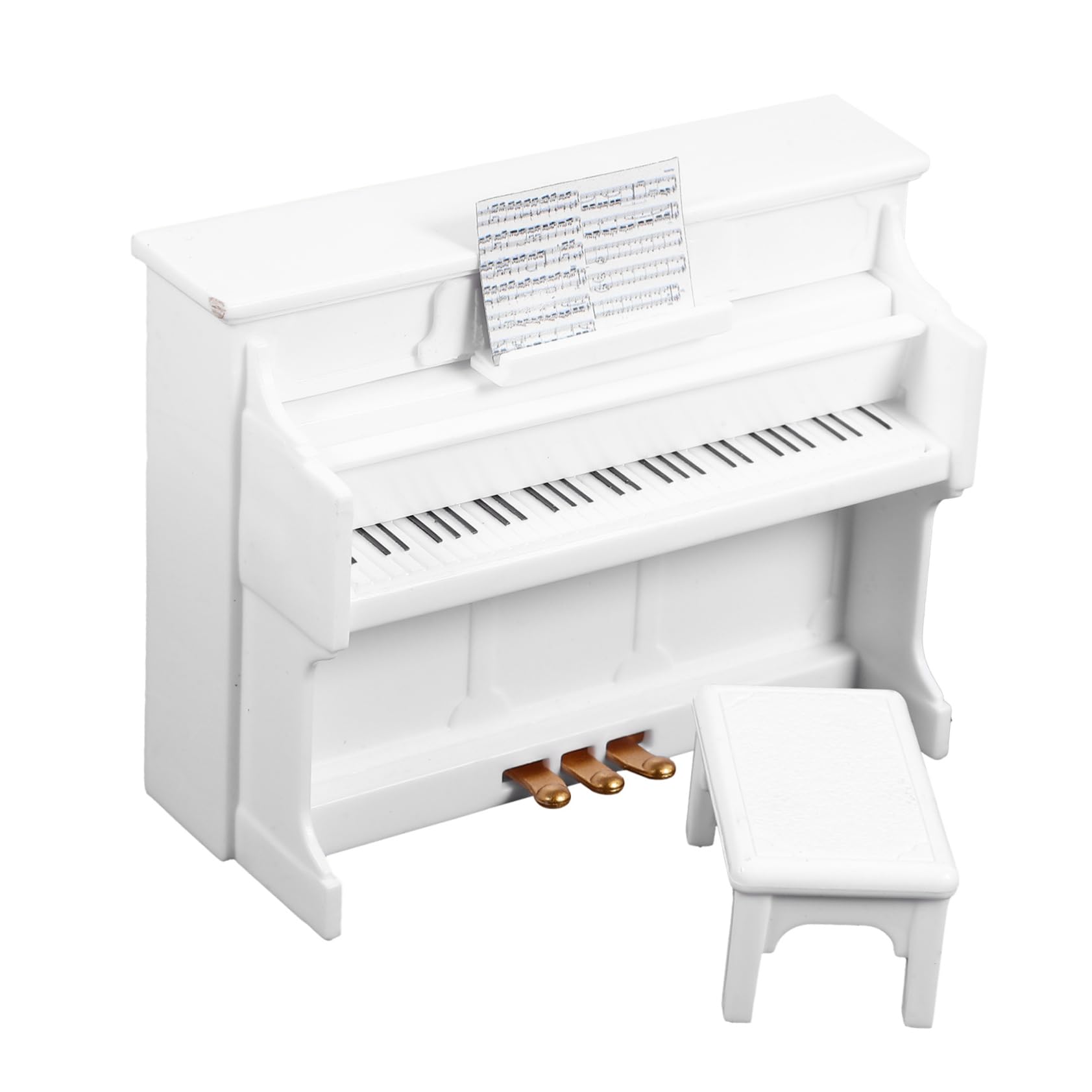 Toyvian 1 Set Mini Piano Stools Decor Doll House Tiny House Miniatures Miniature Piano Model Mini House Adornment Miniature House Piano Mini House Piano Ob11 Props Plastic White Furniture