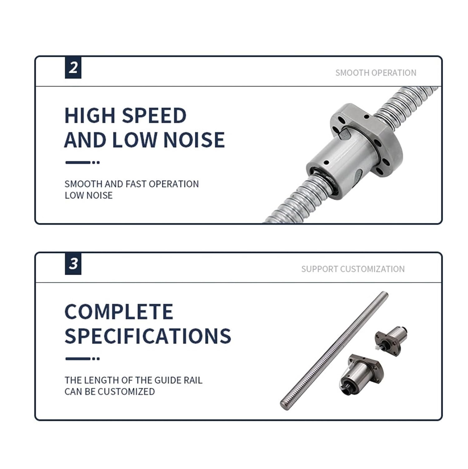 Linear Motion CNC Ball Screw Machined SFU2010 L100-1000mm Cold Roller Ball Screw with Single Ball Nut(150mm)