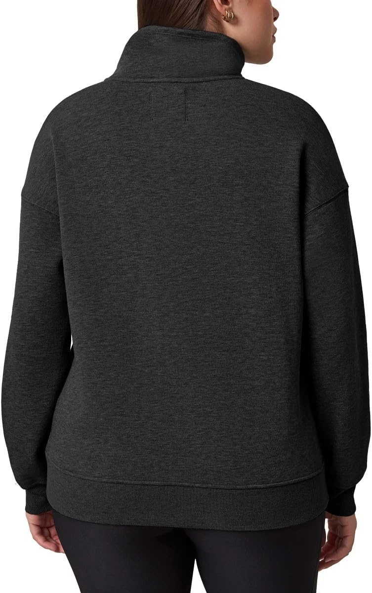 Mondetta Women's Fleece Jacket, Full-Zip, Large, Heather Dark Gray