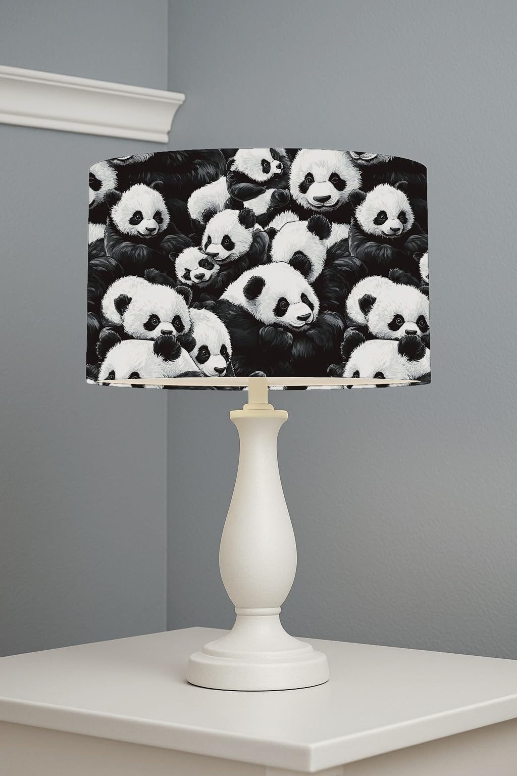 Panda Pattern Multicolour lightshade – 30 x 21cm Table Drum Shade | 55614B