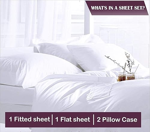 Miniatura 6 de True-Luxury - Juego de sábanas de 1000 hilos, 100% algodón egipcio, 4 piezas, calidad hotelera, hilos de algodón de una sola capa, tejido satinado,