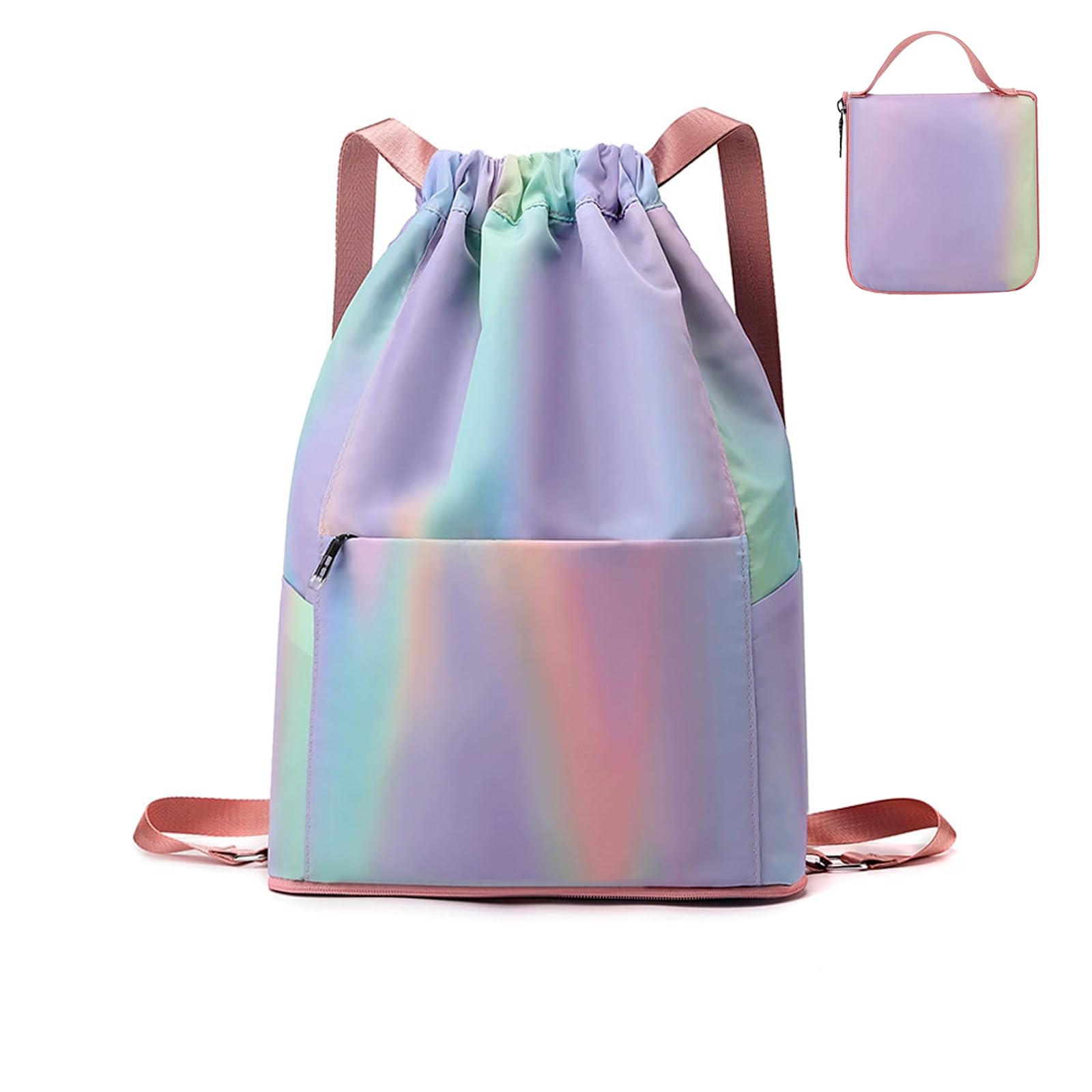Mochila de Cuerdas Impermeable para Mujer y Hombre, Bolsa de Deporte Faltable con Gran Capacidad para Gimnasio, Natación, Viajes y Actividades al Aire Libre