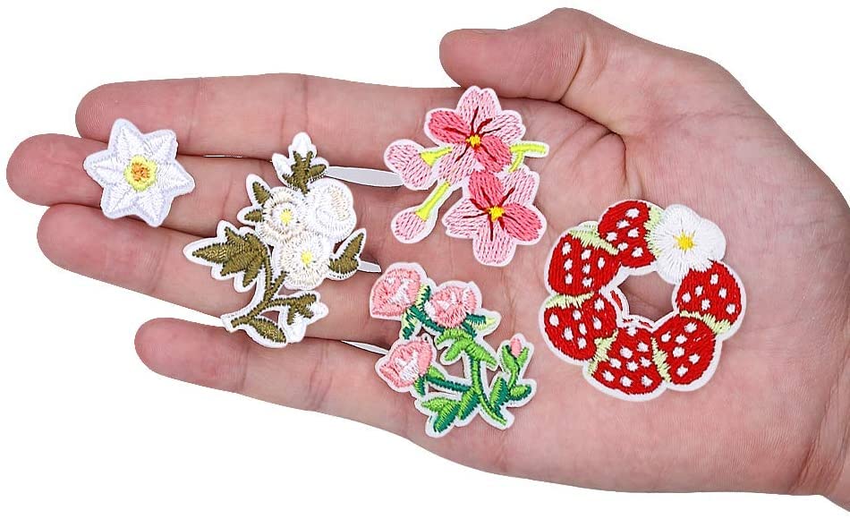 Amazon | 刺繍 ワッペン フラワー 15枚セット 花 アップリケ カラフル