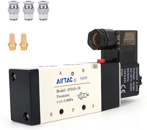 Miniatura 14 de Válvula solenoide AC110V 3/2 vías AirTAC 3V210-08 de 1/4"PT de salida con cable, neumática, eléctrica, normalmente cerrada