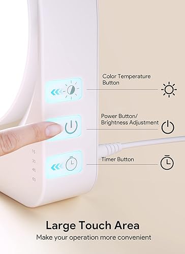 Miniatura 4 de MediAcous Lámpara de luz solar 11000Lux, 4 niveles de brillo, temperatura de color y temporizador, lámpara de luz diurna con función de memoria para