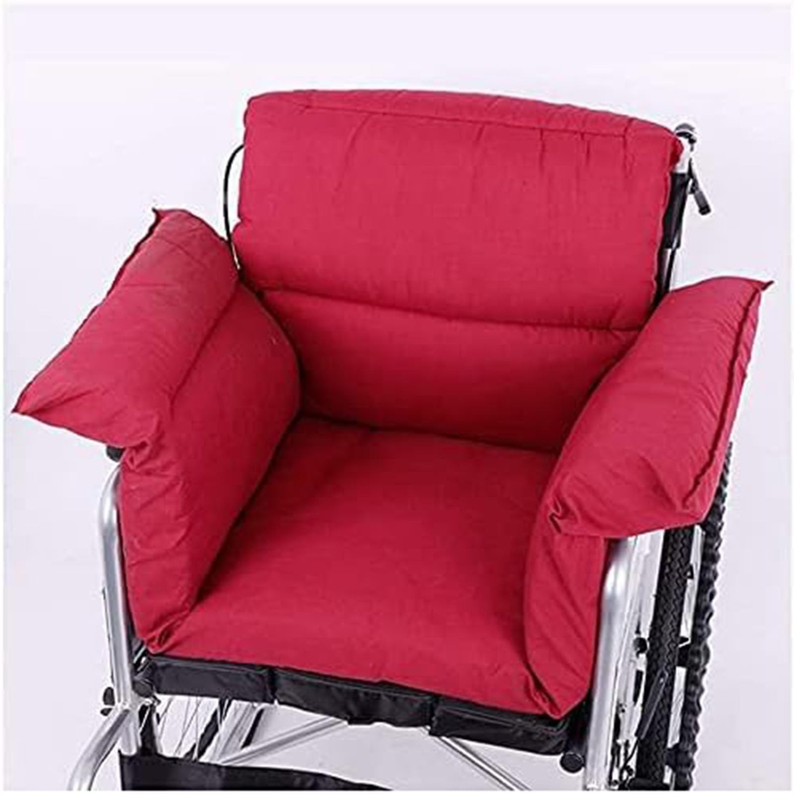 Cojin Silla de Ruedas, Cojín Integrado para Silla de Ruedas con Respaldo, Lavable, Antiescaras, Cojín para Silla de Ruedas Persona Mayor, Alivio del Dolor de Ciática