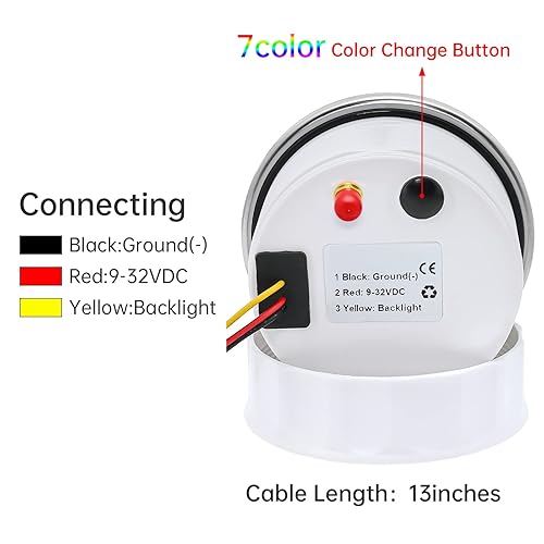 Miniatura 6 de ARTILAURA Velocímetro GPS para automóvil, barco, GPS, 3.346 in, 3-38 pulgadas, 7 colores, 80 MPH, medidor impermeable 9-32 V para automóvil,