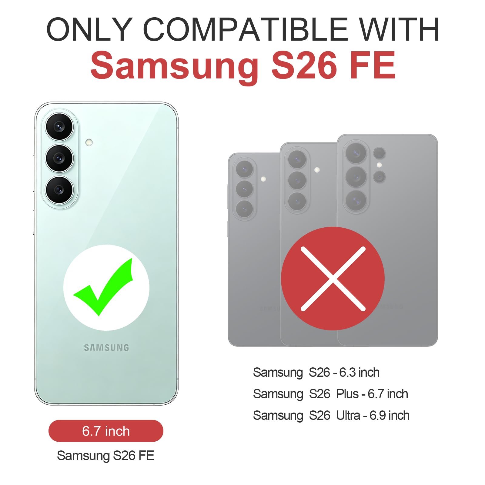 Funda tipo cartera para Samsung Galaxy S26 FE con soporte y bloqueo