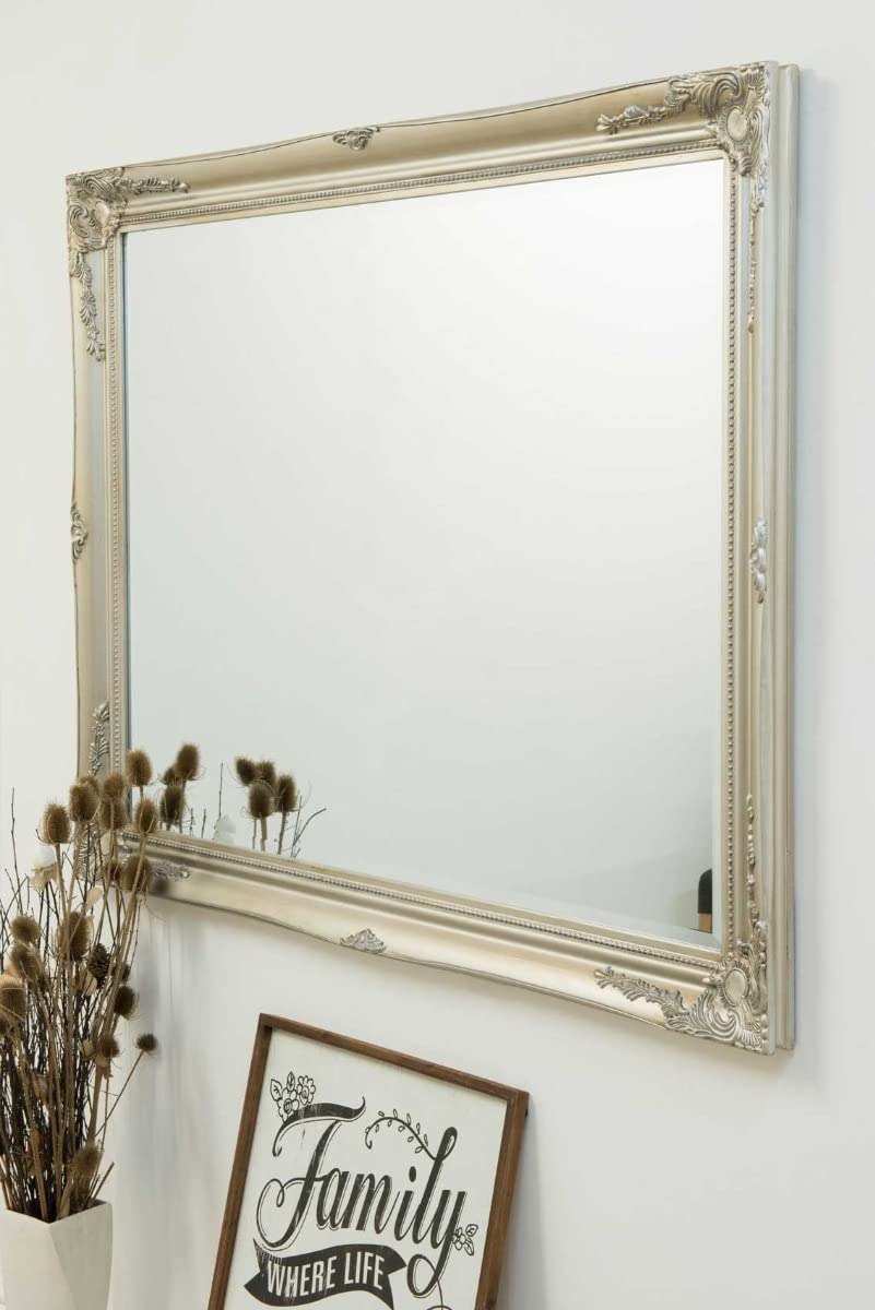 Mirroroutlet Silver Milton Manor Large Classic Antique Styled Wall Mirror 4Ft7 X 3Ftt7 140Cm X 109Cm, 140 X 109Cm (Ll011-M)