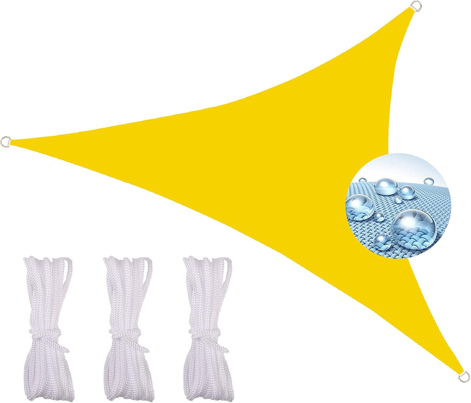 DYKL Shade Sails for Patios Waterproof 8x8x8ft, 90% Uv Block Widely Used for A Lawn,Outdoor,Park,Pond Waterproof Sun Shade Sail Sun Sail Shades Triangle -Yellow