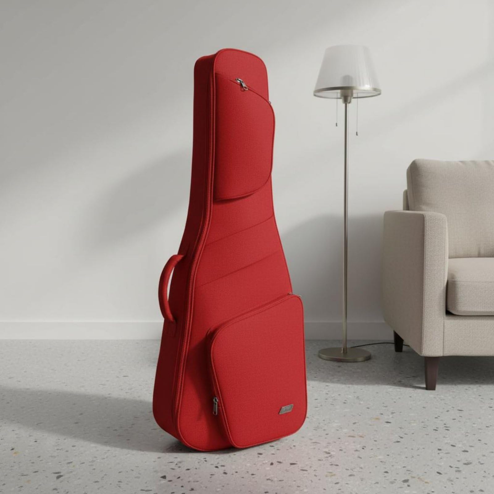 Gralara Funda Guitarra Acolchada Accesorio Musical Resisn para Viaje, Ensayo, Rojo Eléctrico